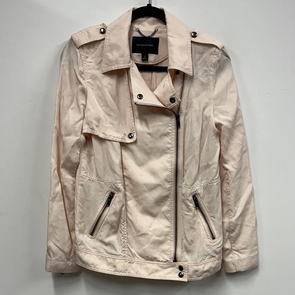 Banana Republic Blush Utility drapery moto Jacket xs